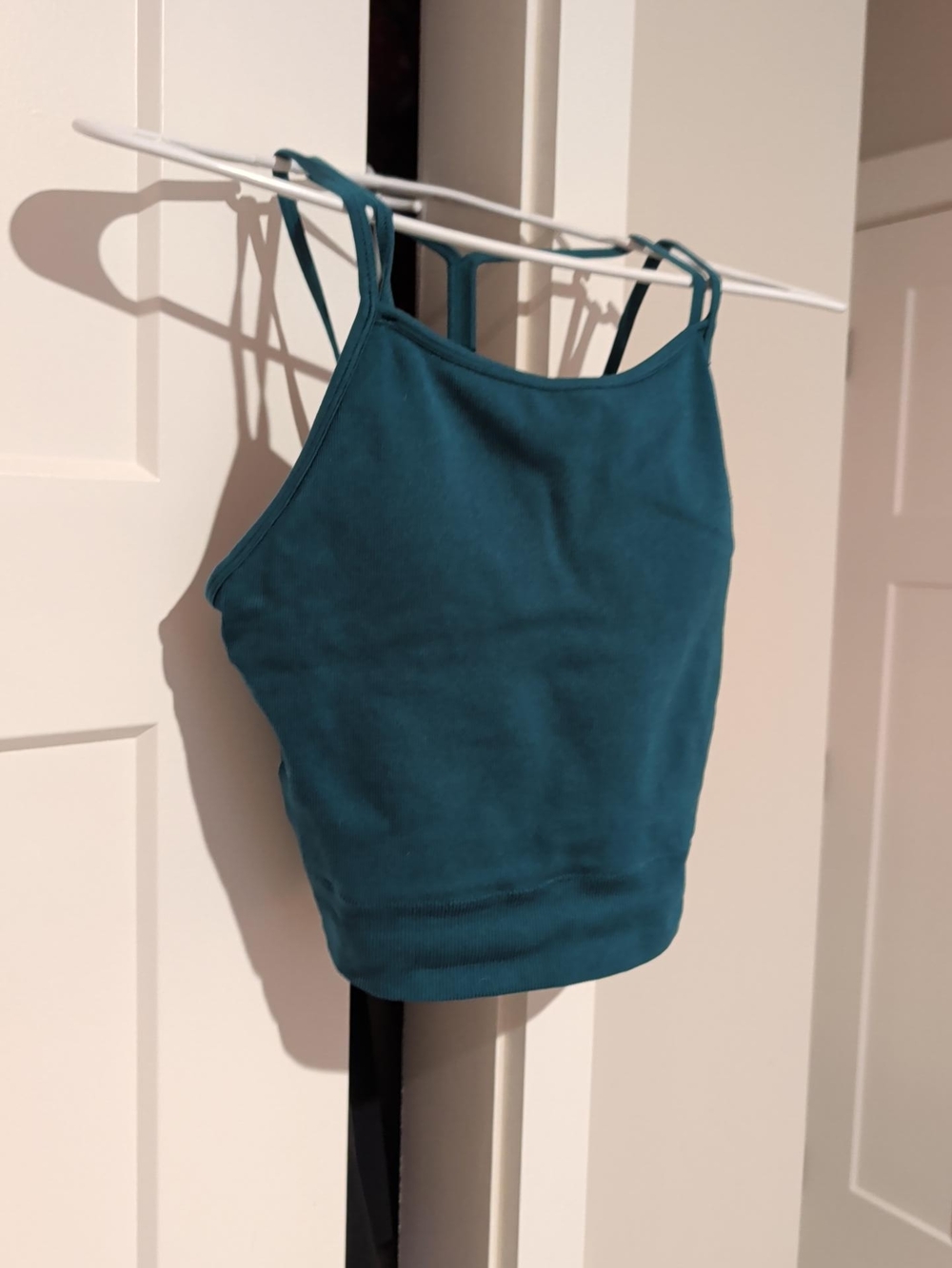 Forever 21 Active M Teal Seamless Strappy Back Crop Top Sports Bra